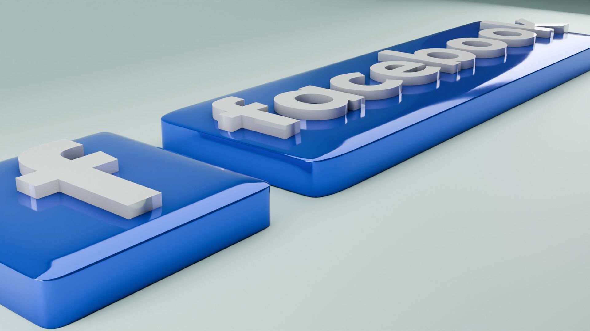 3D Facebook logo 3D model_2