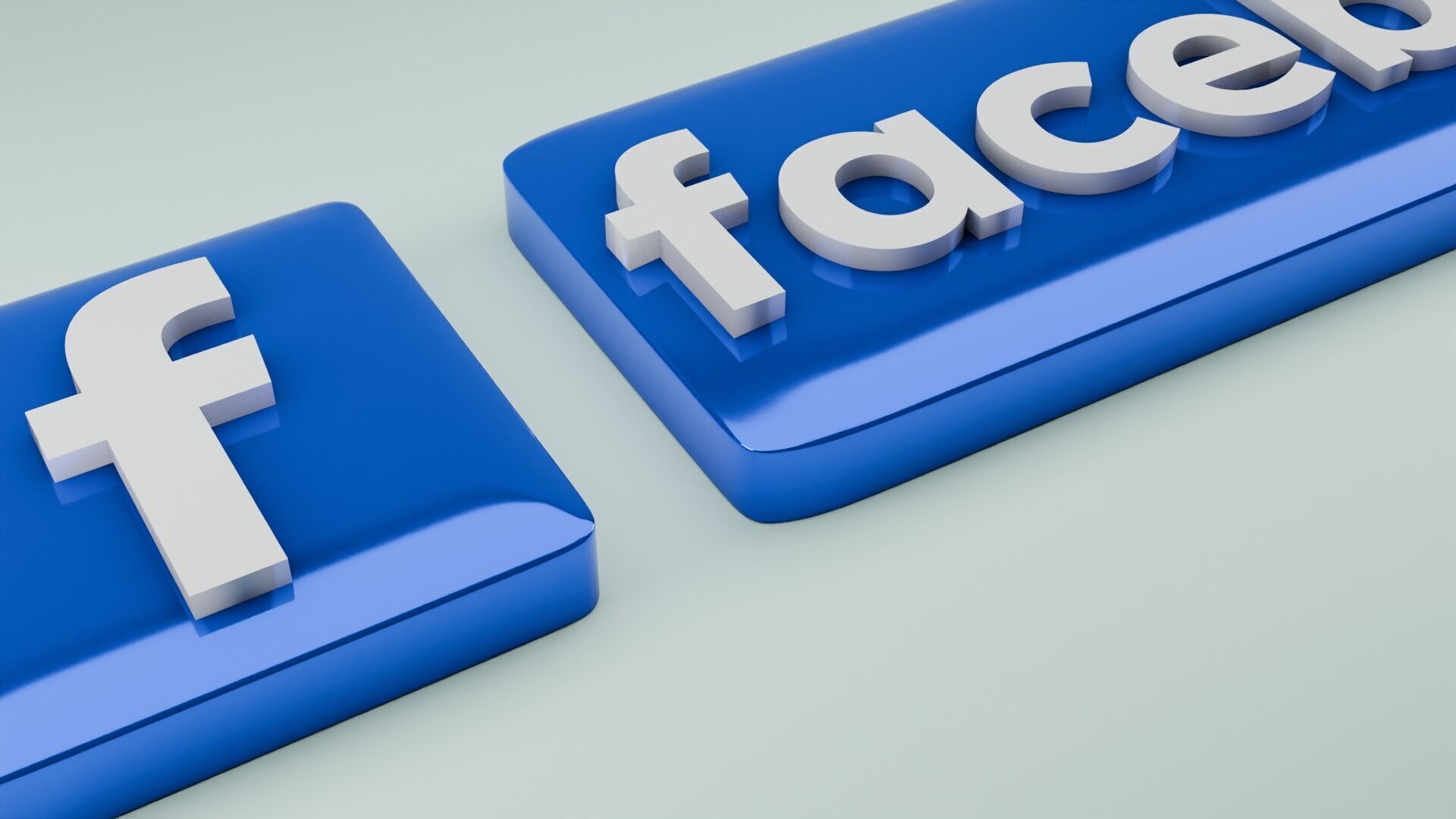 3D Facebook logo 3D model_1