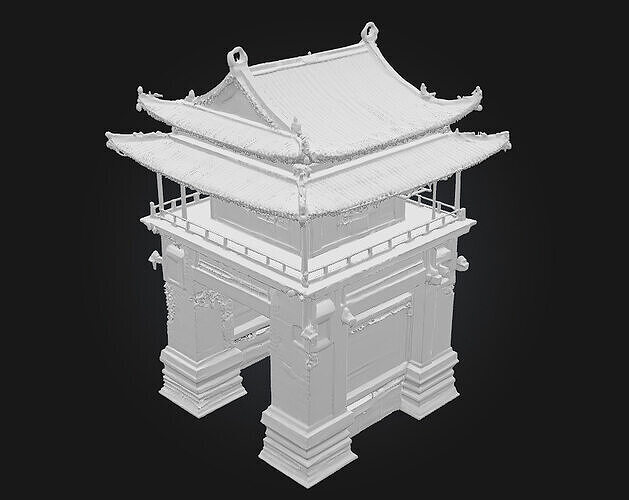 Ancient Pavilion Model  A Tranquil Tribute to Classical Heritage 3D model 7