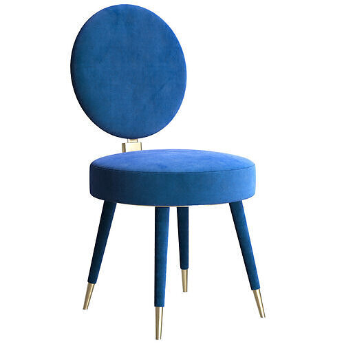 Brandy Velvet Upholstered Dining Chair 3D model