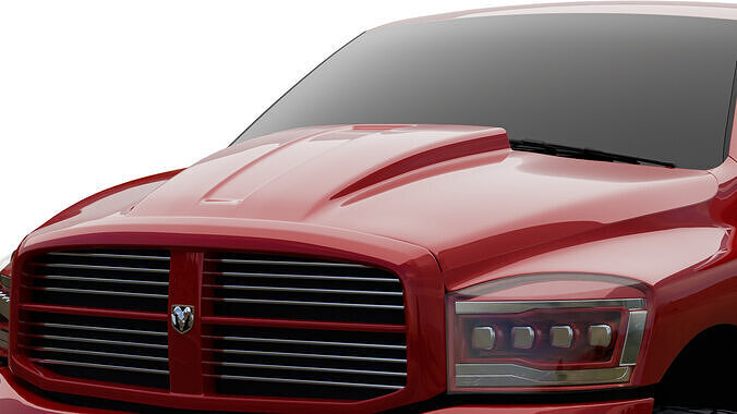 3rd Gen Dodge Cowl Hood 3D model