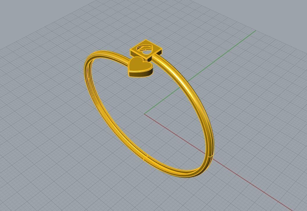 Heart bracelet 3D print model_3