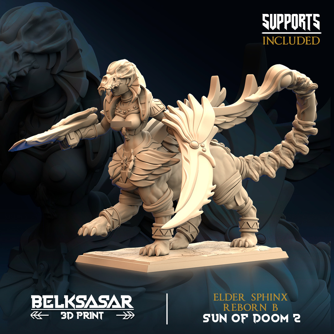 Elder Sphinx Reborn Nude Set x2 3D print model_2