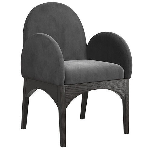 Waldorf Chenille Fabric Upholstered Dining Arm Chair 3D model 2