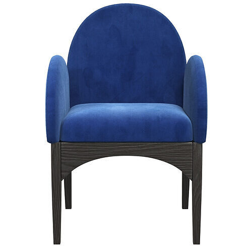 Waldorf Chenille Fabric Upholstered Dining Arm Chair 3D model 4