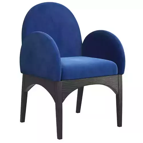 Waldorf Chenille Fabric Upholstered Dining Arm Chair 3D model