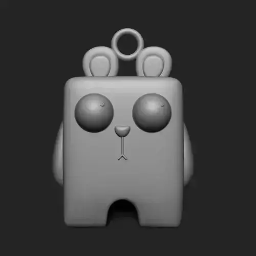 big eye rabbit keychain 3D print model