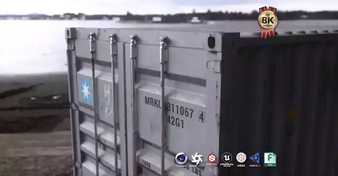 40 ft Shipping Containers Low-poly 3D model