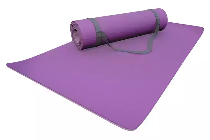 Yoga Mat - Rolled and Unrolled 3D model