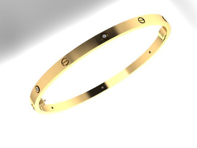 love bracelet with diamonds 3D print model_2