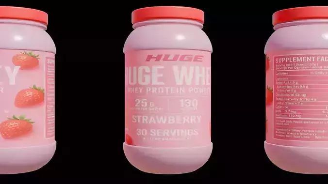 Protein powder container Low-poly 3D model