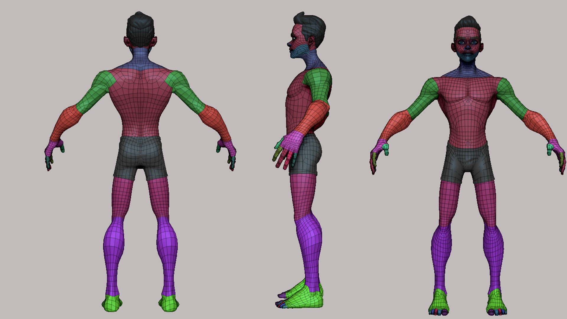 Teenage Boy Base Mesh Stylized 3D Character Model Low-poly 3D model_4