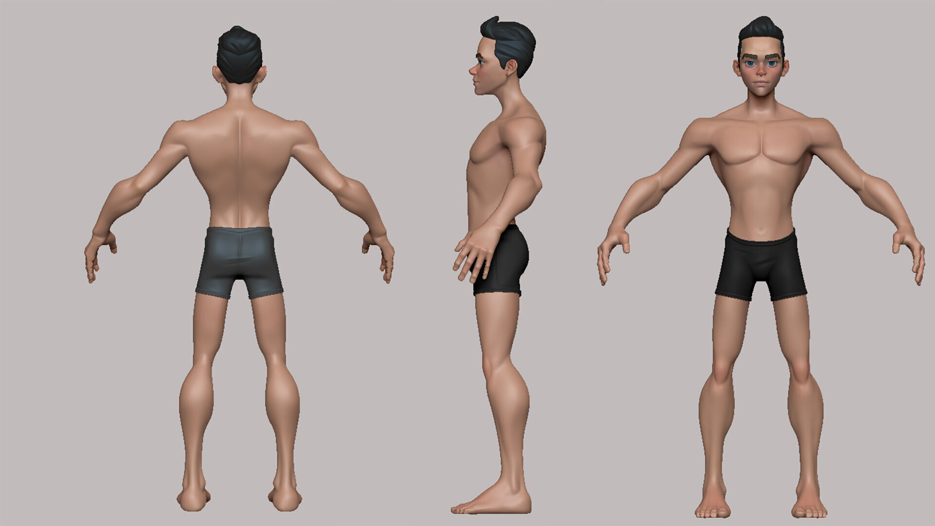 Teenage Boy Base Mesh Stylized 3D Character Model Low-poly 3D model_3