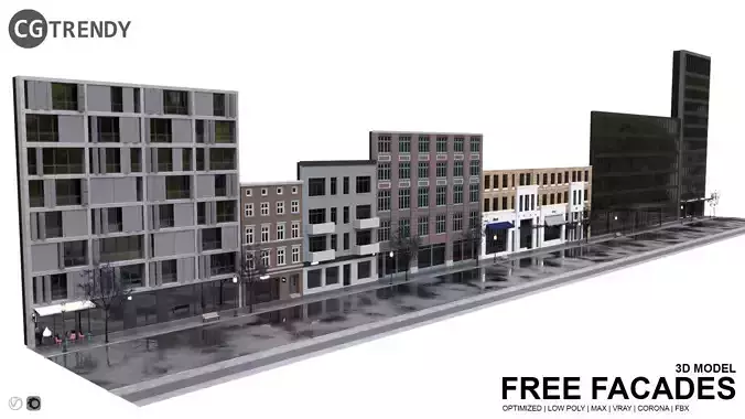 Free Facades - 3D Exterior Free 3D model