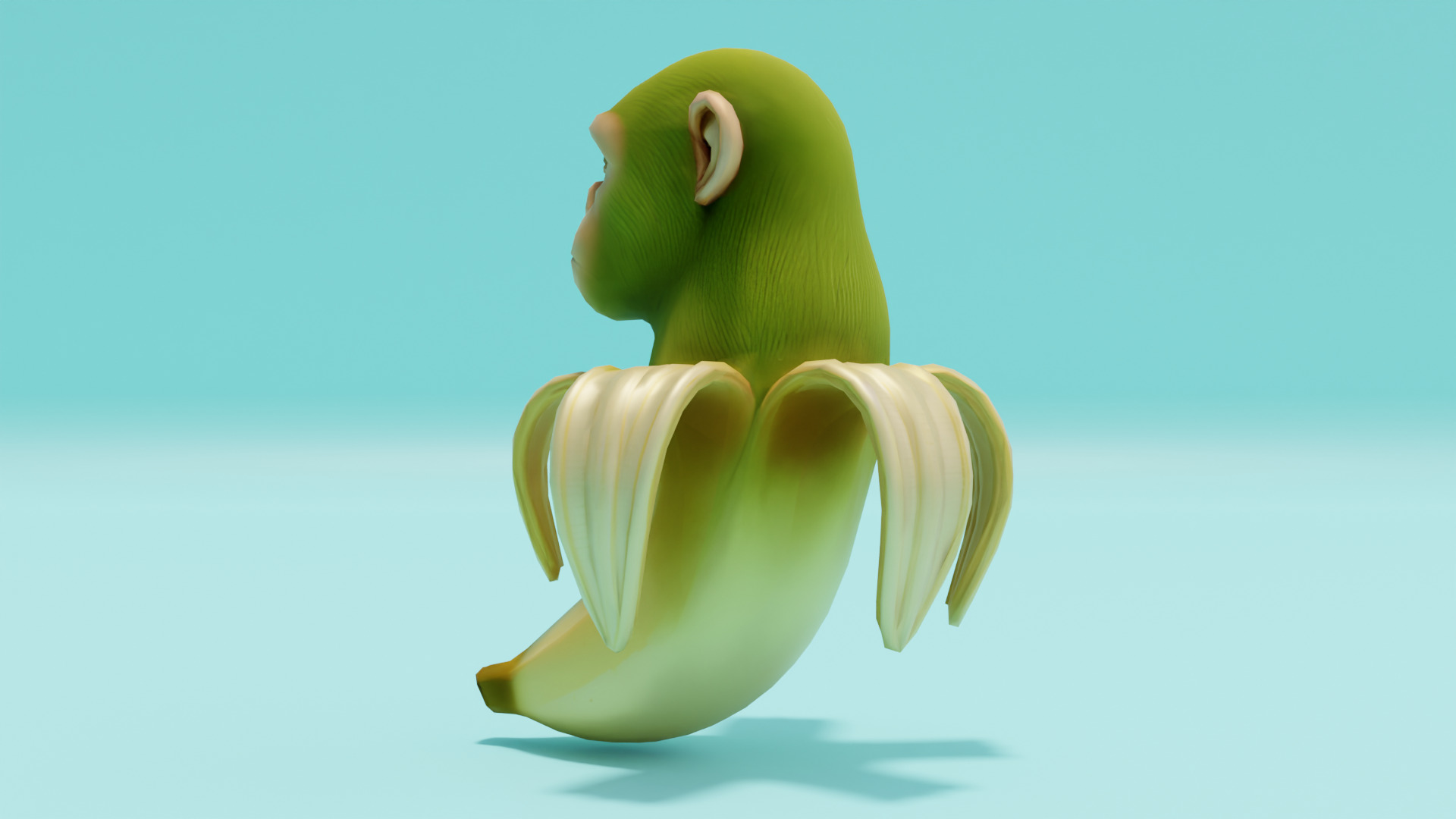 Chimpanzini Bananini Italian brainrot Low Poly Character Low-poly 3D model_3