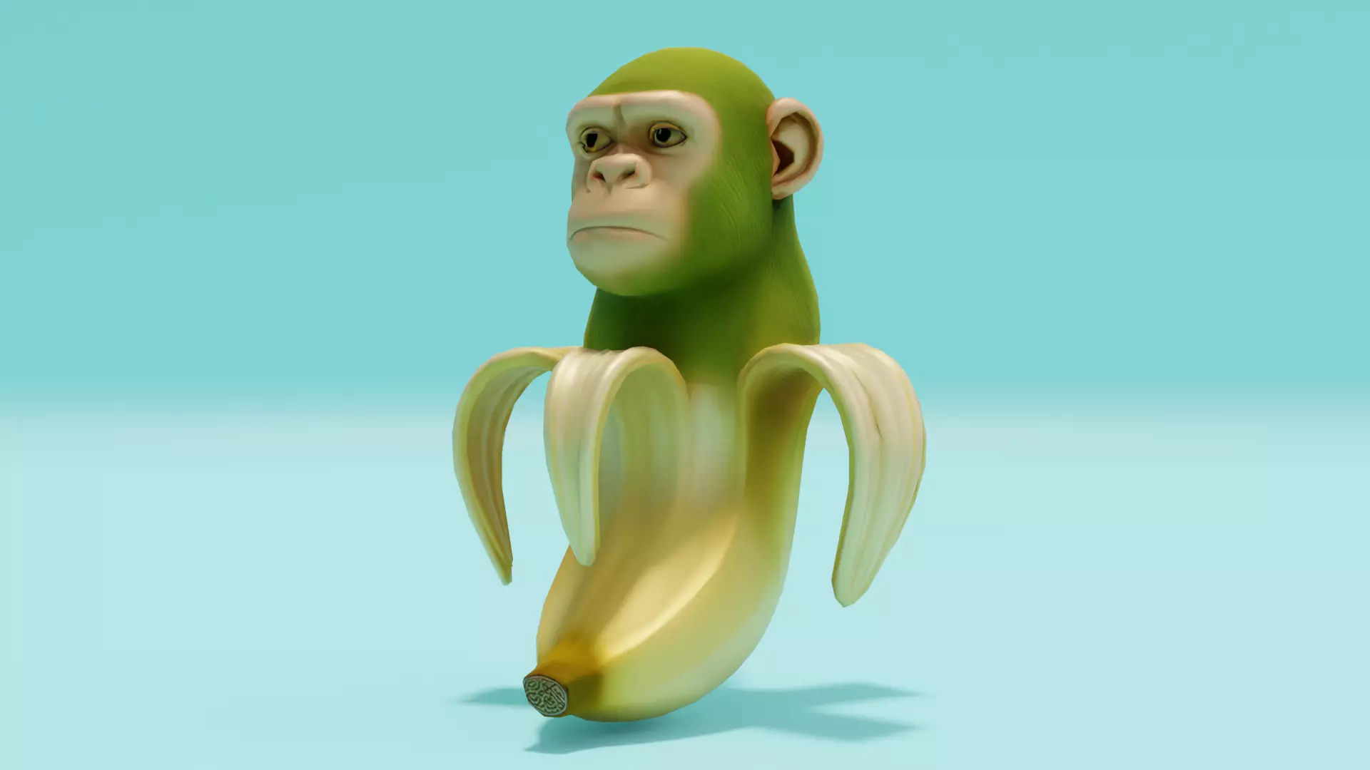 Chimpanzini Bananini Italian brainrot Low Poly Character Low-poly 3D model_0