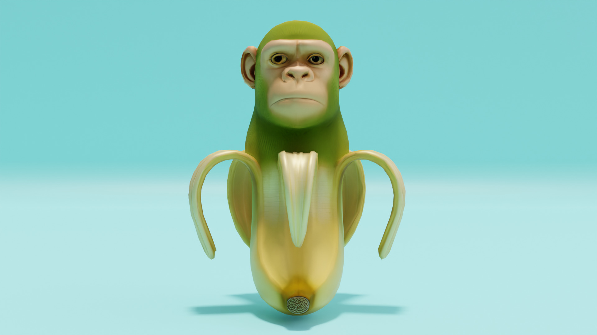 Chimpanzini Bananini Italian brainrot Low Poly Character Low-poly 3D model_10