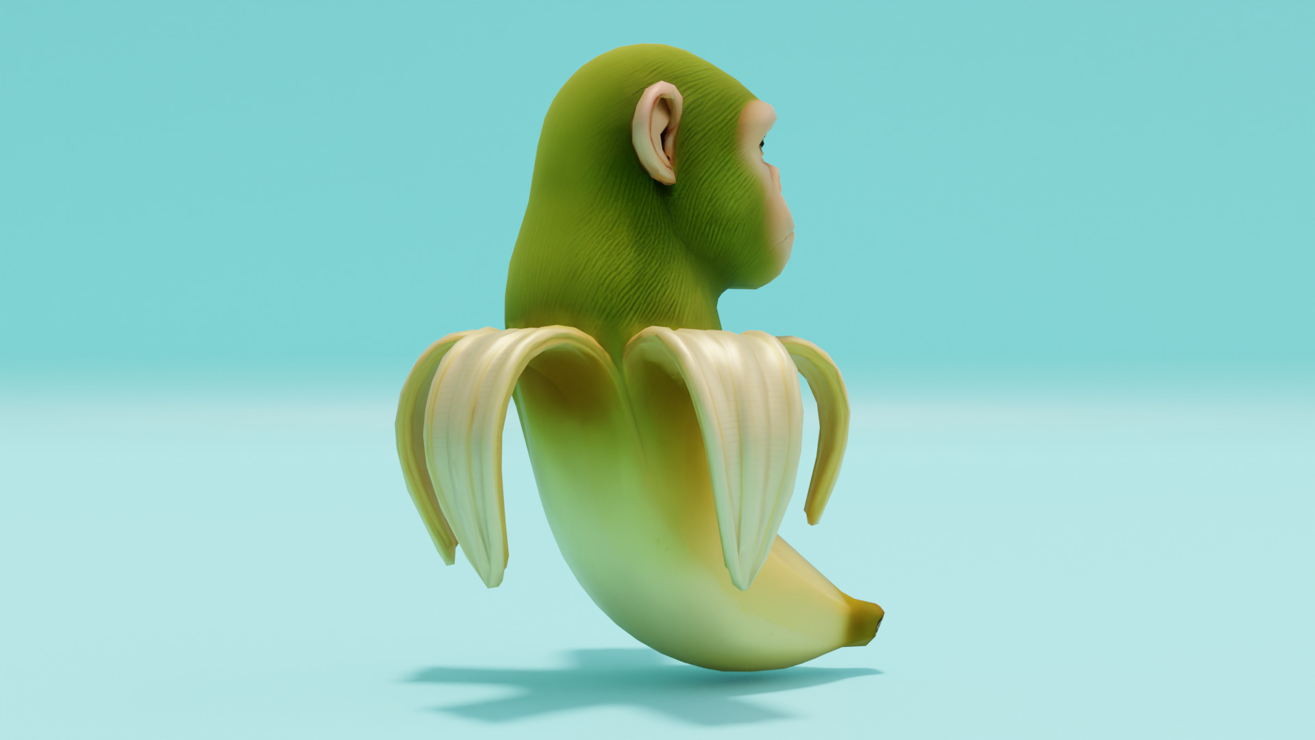 Chimpanzini Bananini Italian brainrot Low Poly Character Low-poly 3D model_7