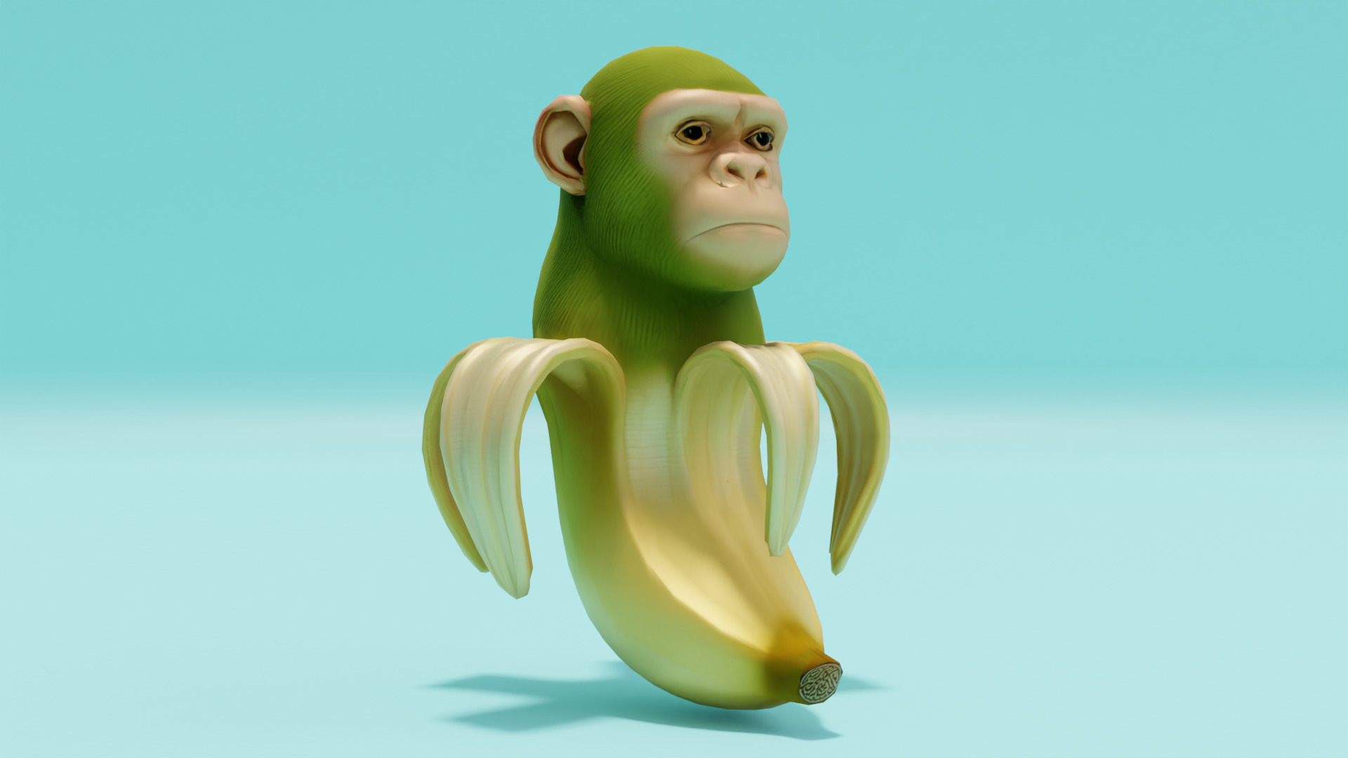 Chimpanzini Bananini Italian brainrot Low Poly Character Low-poly 3D model_9