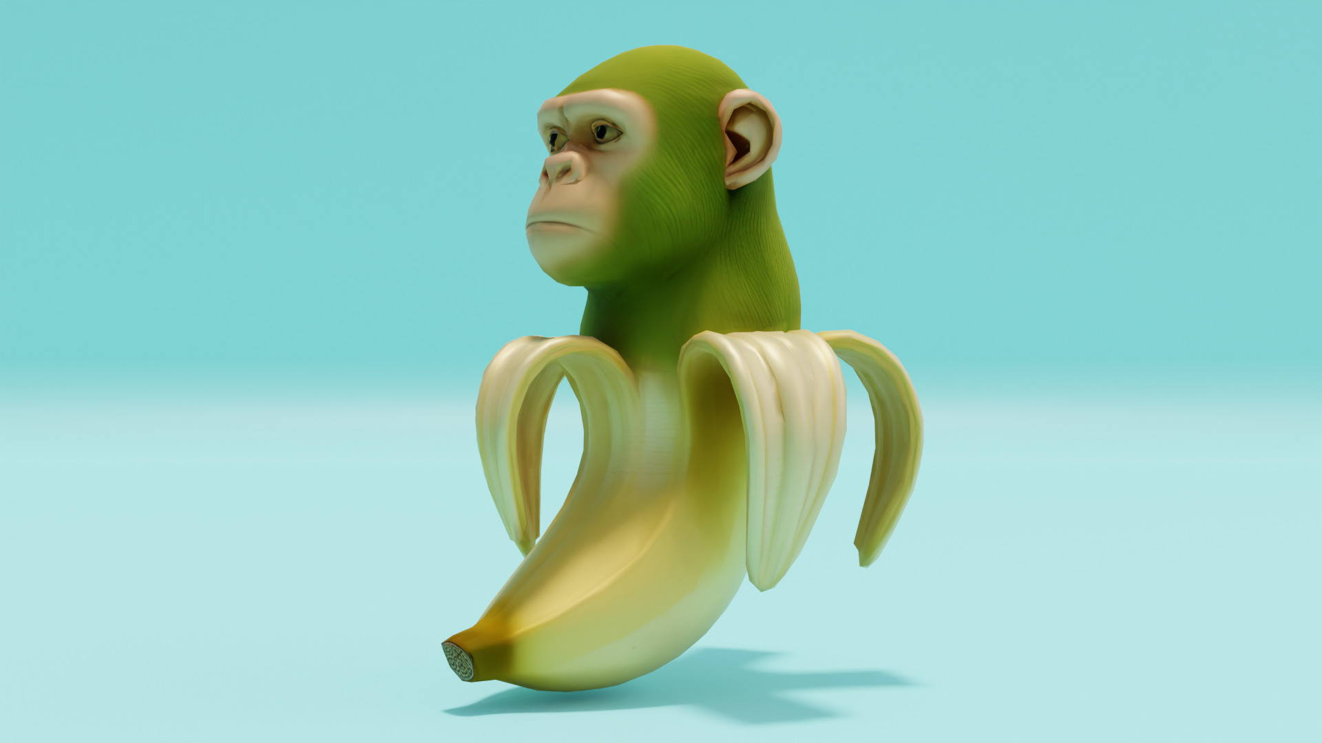 Chimpanzini Bananini Italian brainrot Low Poly Character Low-poly 3D model_1