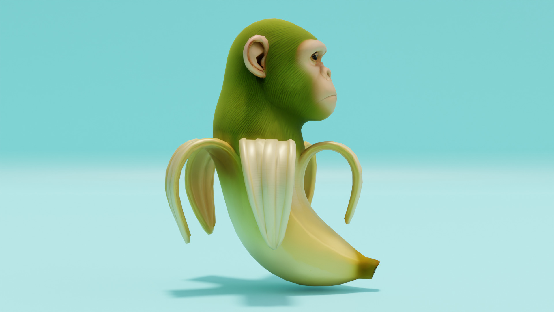 Chimpanzini Bananini Italian brainrot Low Poly Character Low-poly 3D model_8