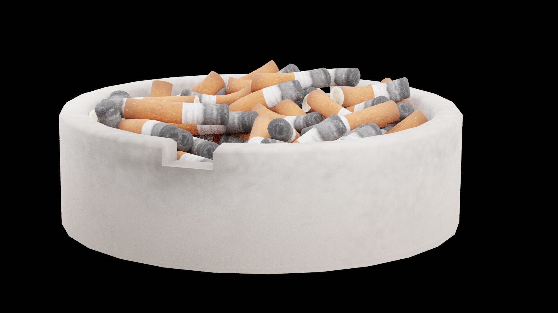 Smoking Ashtray Low-poly 3D model_2