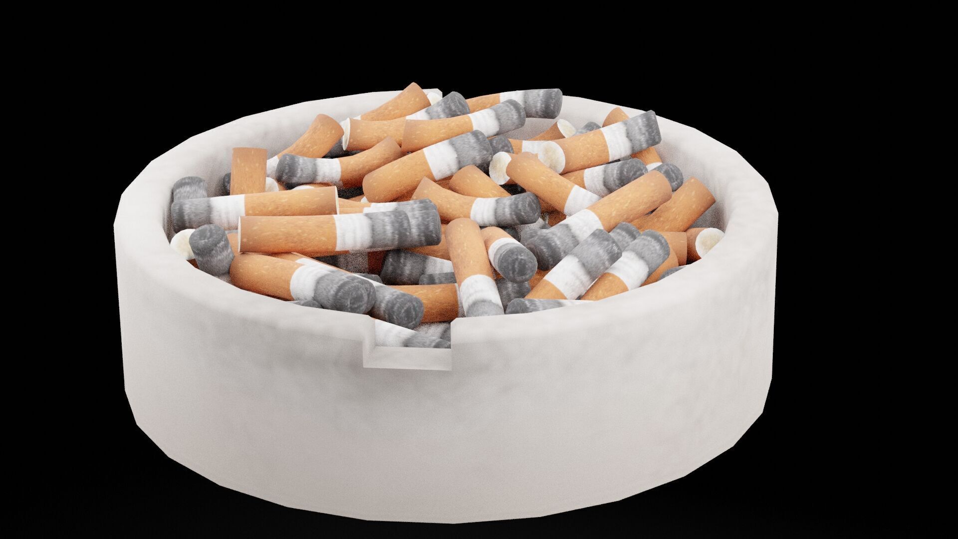 Smoking Ashtray Low-poly 3D model_4