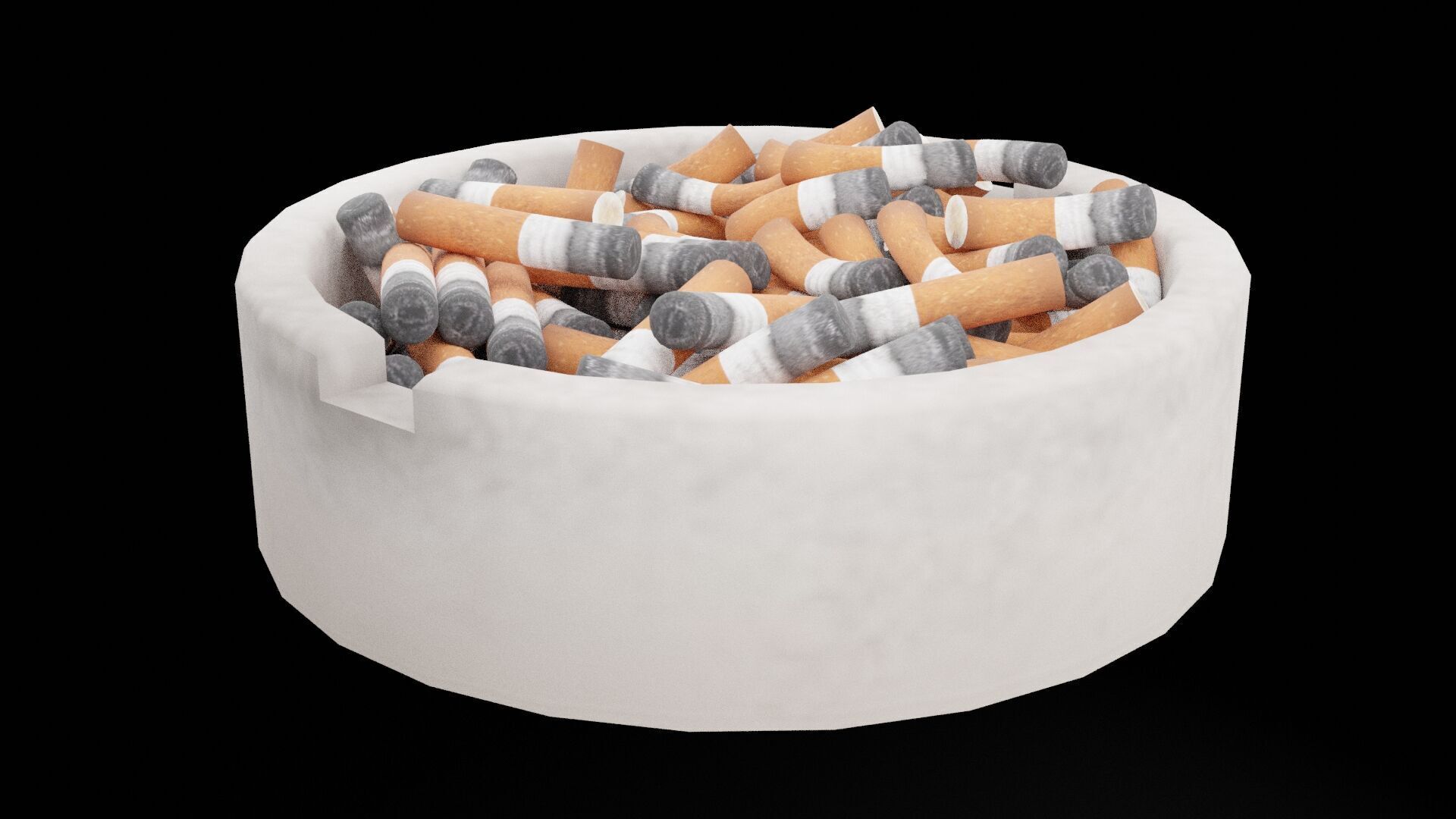 Smoking Ashtray Low-poly 3D model_7