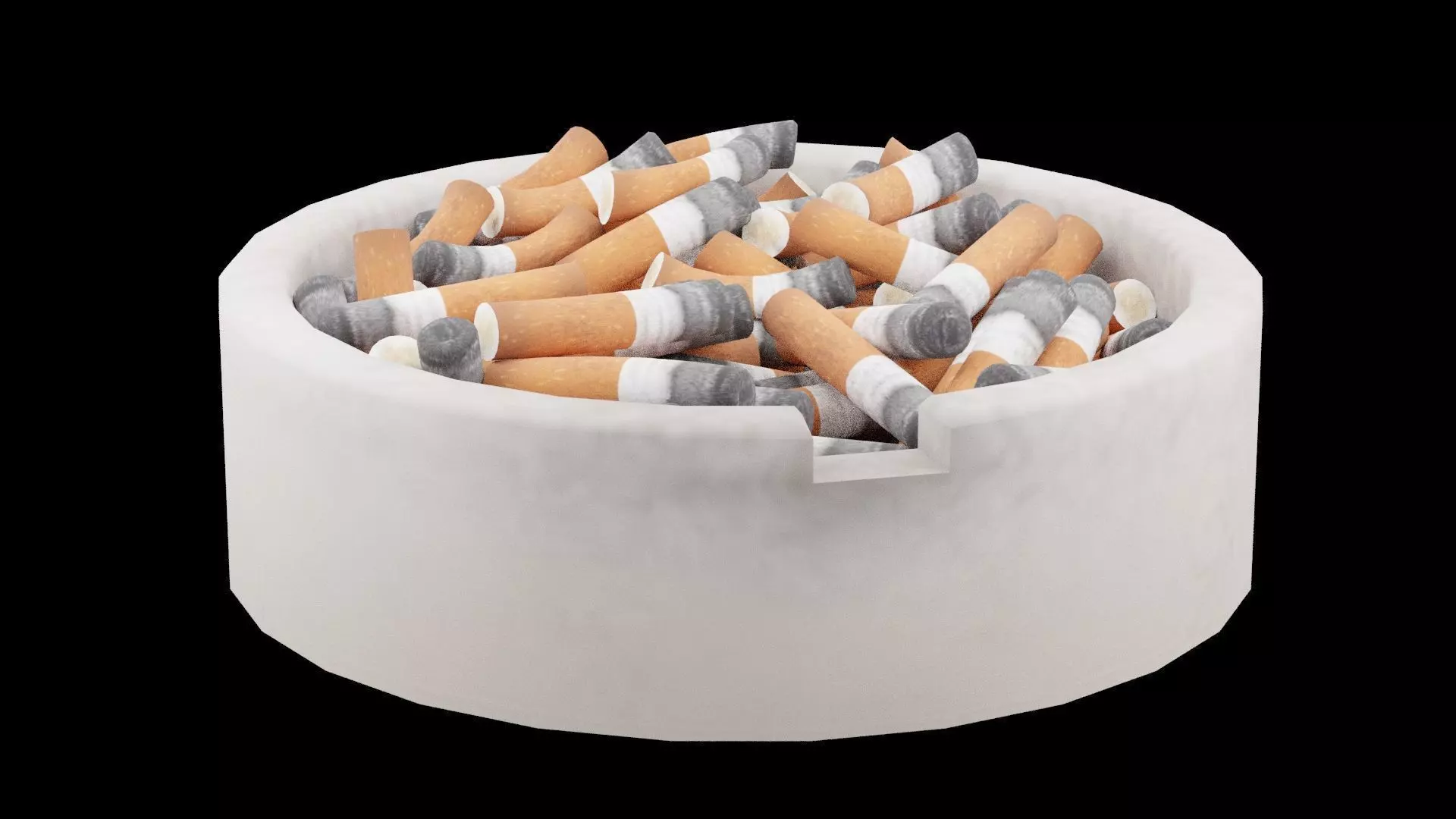 Smoking Ashtray Low-poly 3D model_0