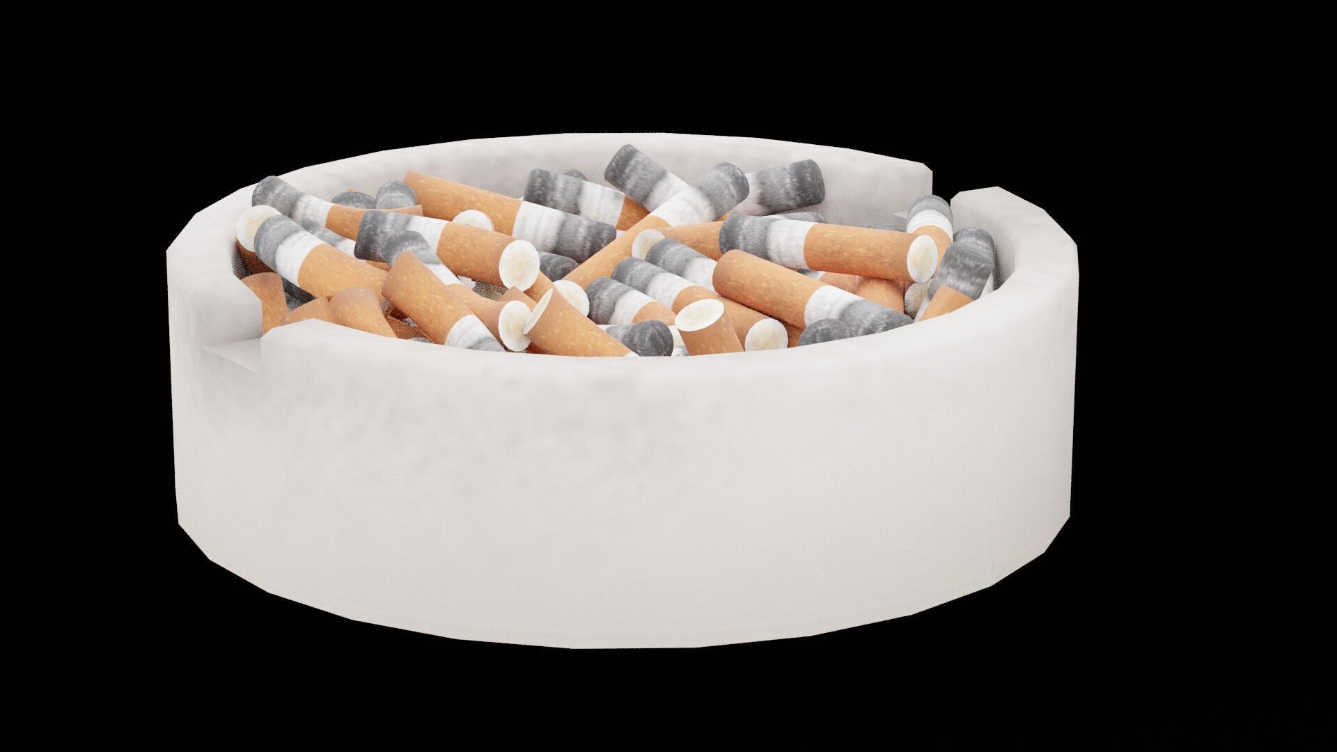 Smoking Ashtray Low-poly 3D model_3