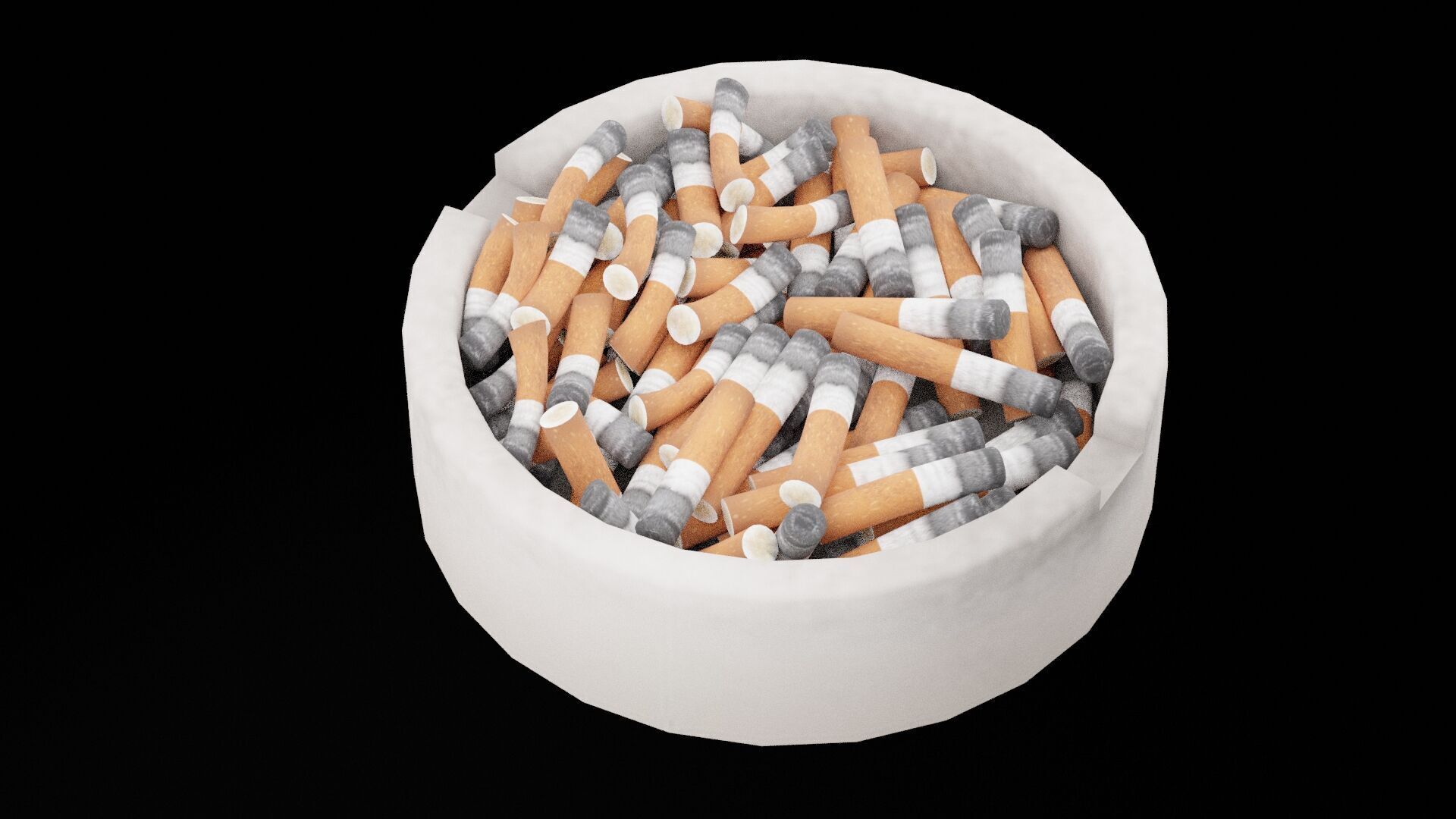 Smoking Ashtray Low-poly 3D model_1