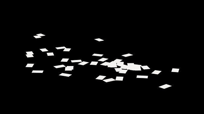 A4 Sheets Scattered Low-poly 3D model