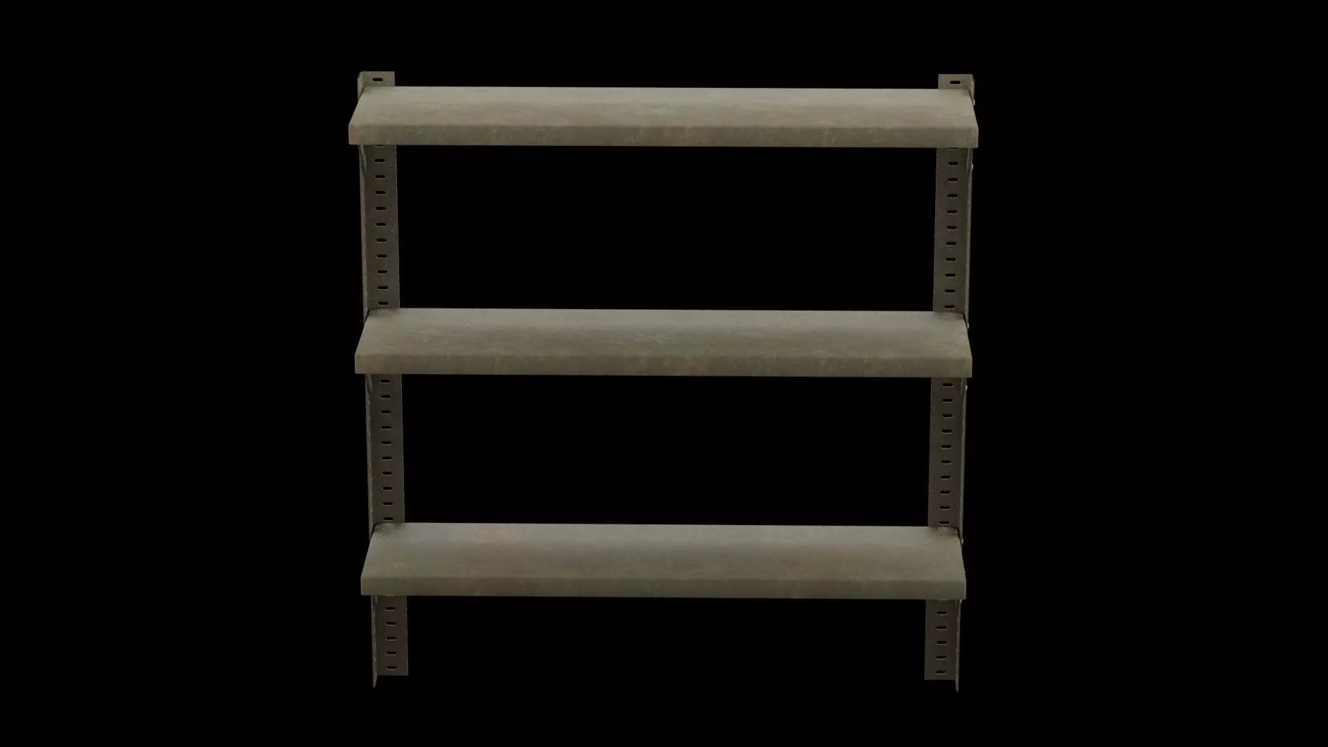 Three Wall Shelves Low-poly 3D model_0