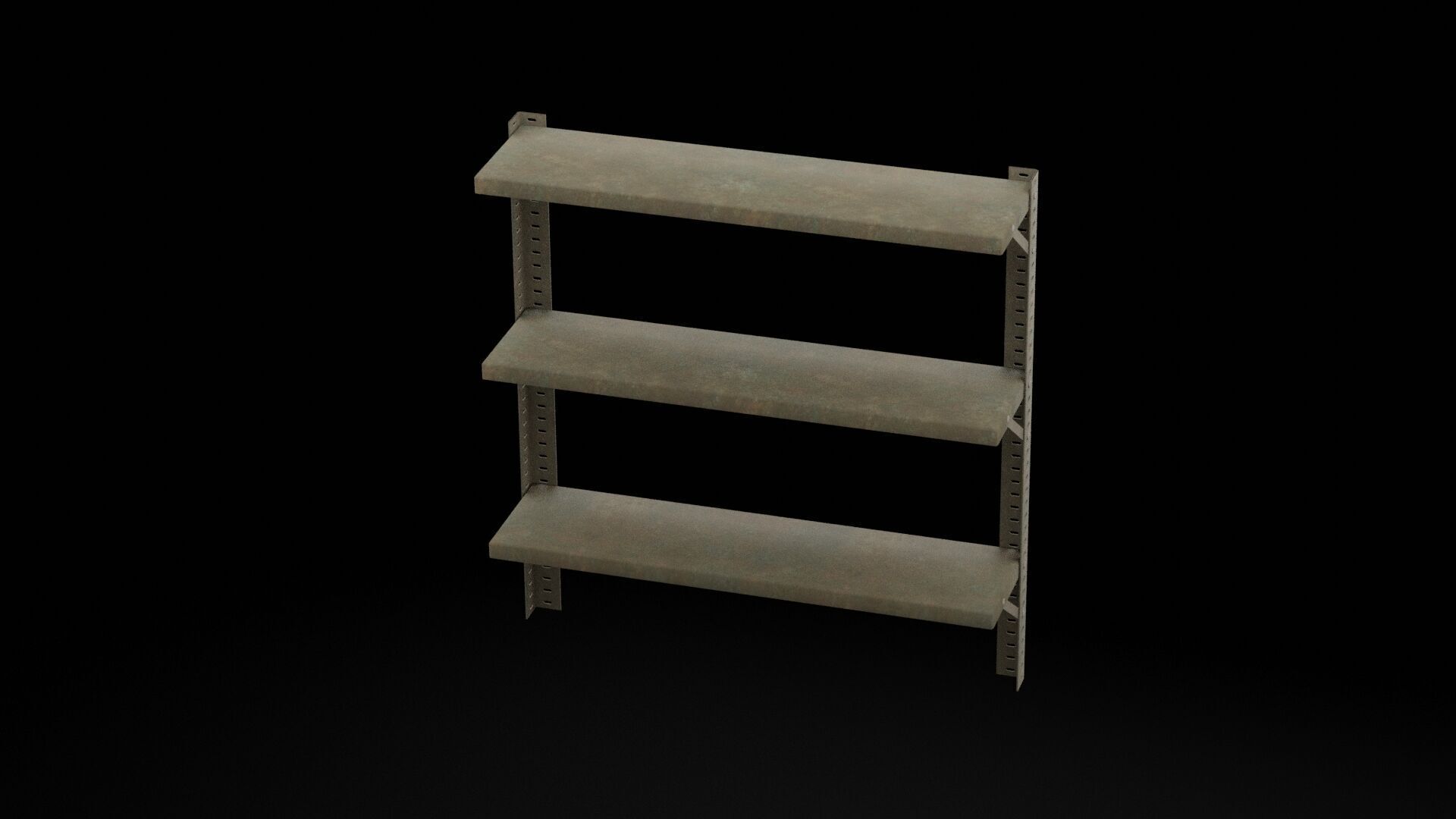 Three Wall Shelves Low-poly 3D model_4