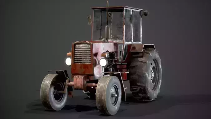 Realistic UMZ-6 3D Tractor Model