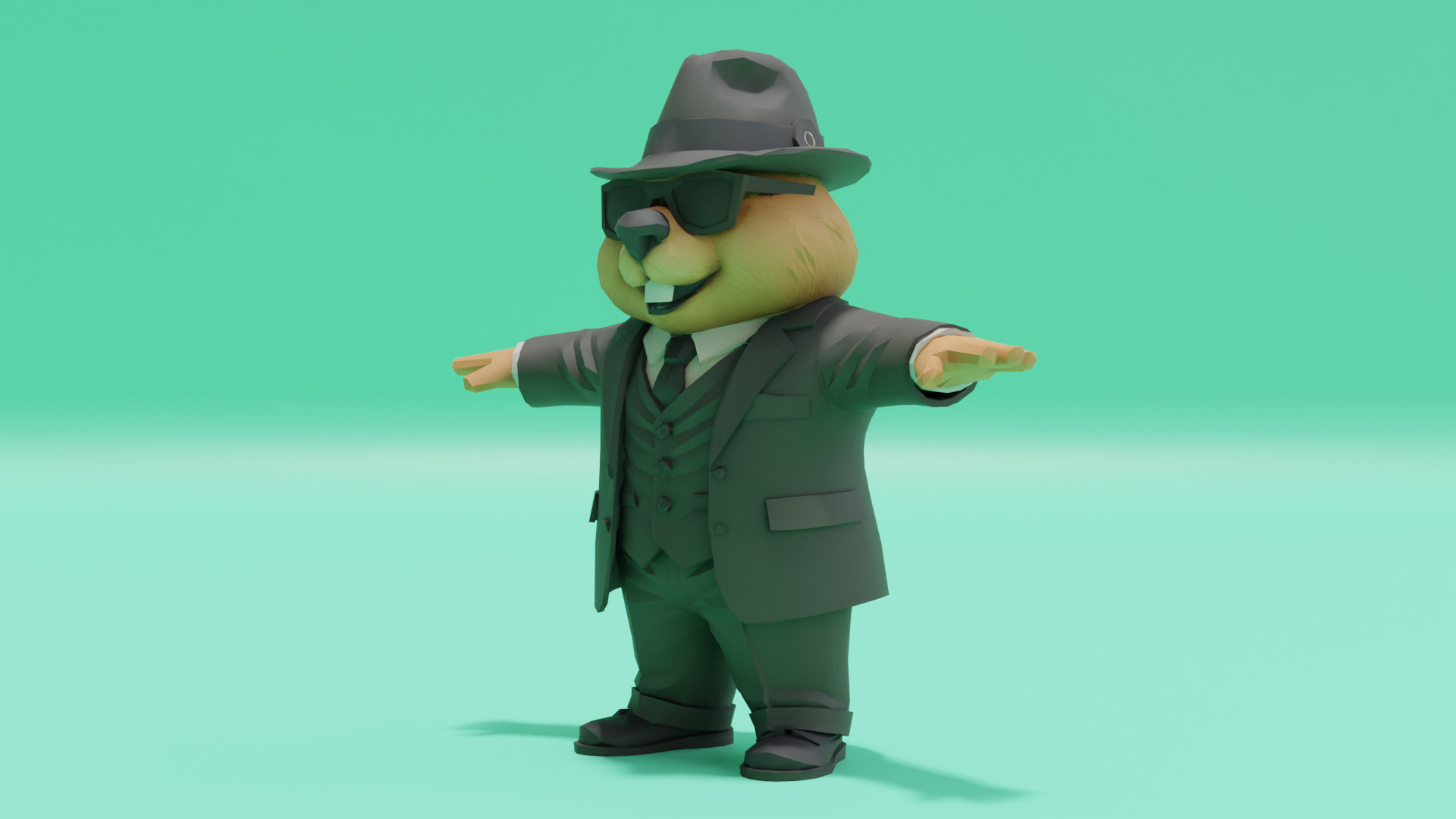 Bobritto bandito T-Pose Italian brainrot Low Poly Character Low-poly 3D model_1