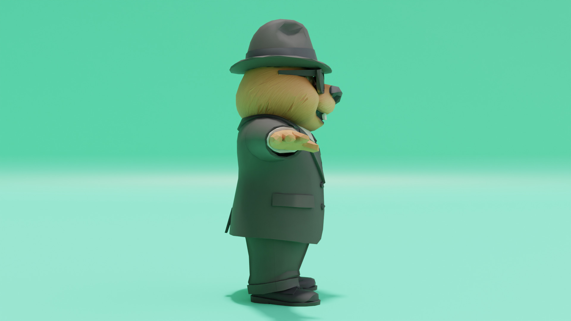 Bobritto bandito T-Pose Italian brainrot Low Poly Character Low-poly 3D model_9