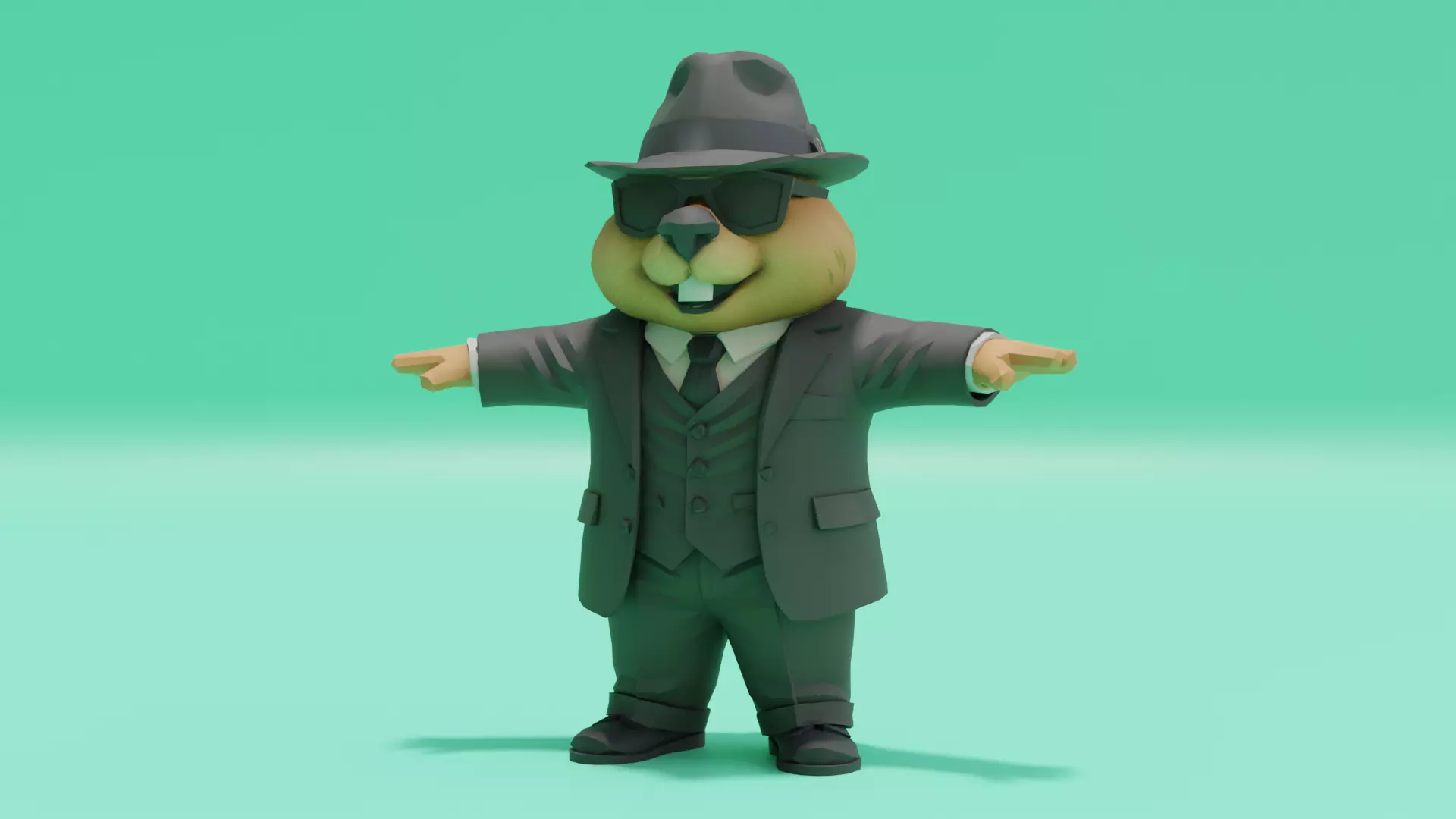 Bobritto bandito T-Pose Italian brainrot Low Poly Character Low-poly 3D model_0