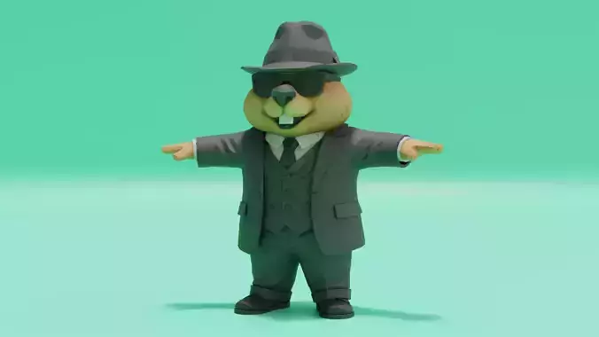 Bobritto bandito T-Pose Italian brainrot Low Poly Character Low-poly 3D model