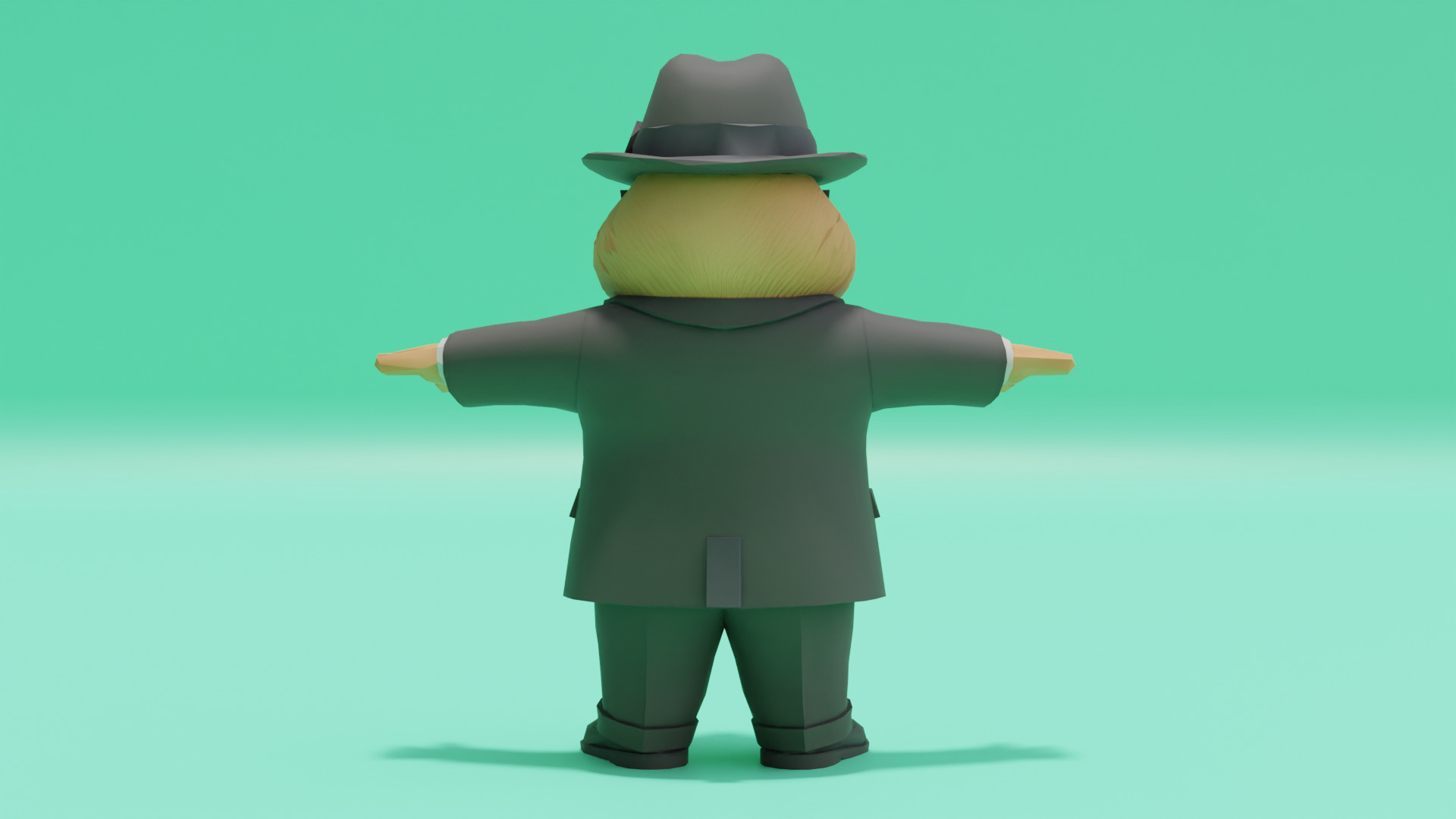 Bobritto bandito T-Pose Italian brainrot Low Poly Character Low-poly 3D model_6