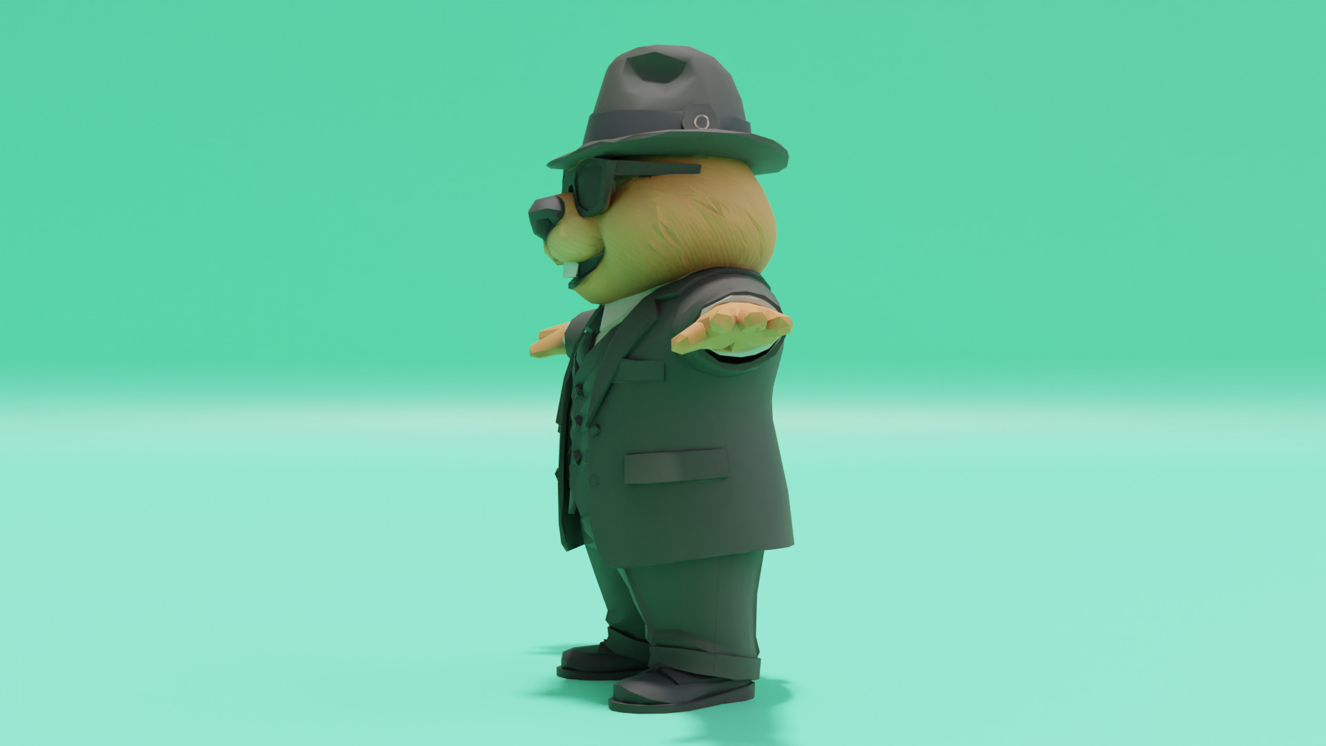 Bobritto bandito T-Pose Italian brainrot Low Poly Character Low-poly 3D model_2