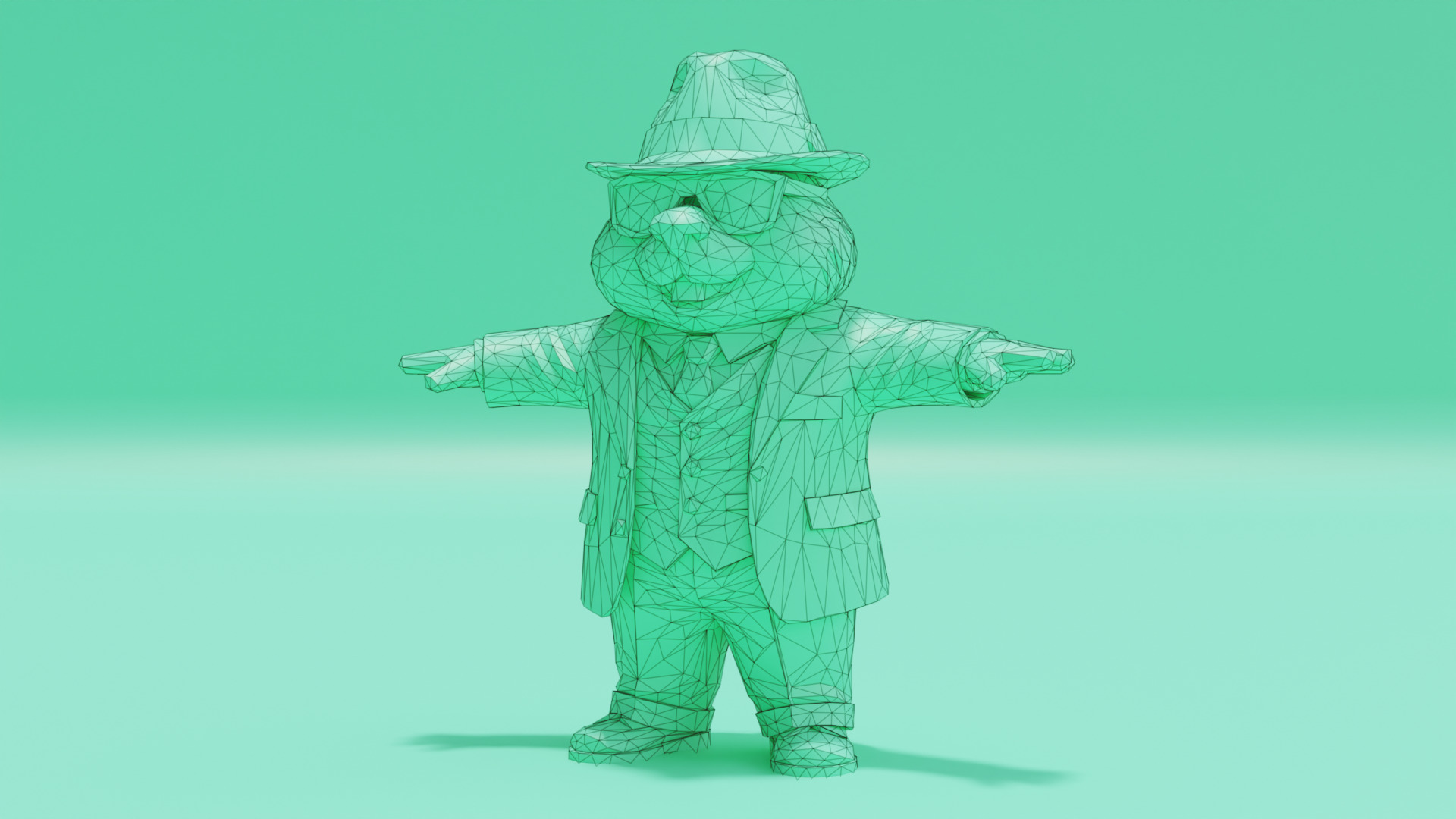 Bobritto bandito T-Pose Italian brainrot Low Poly Character Low-poly 3D model_12