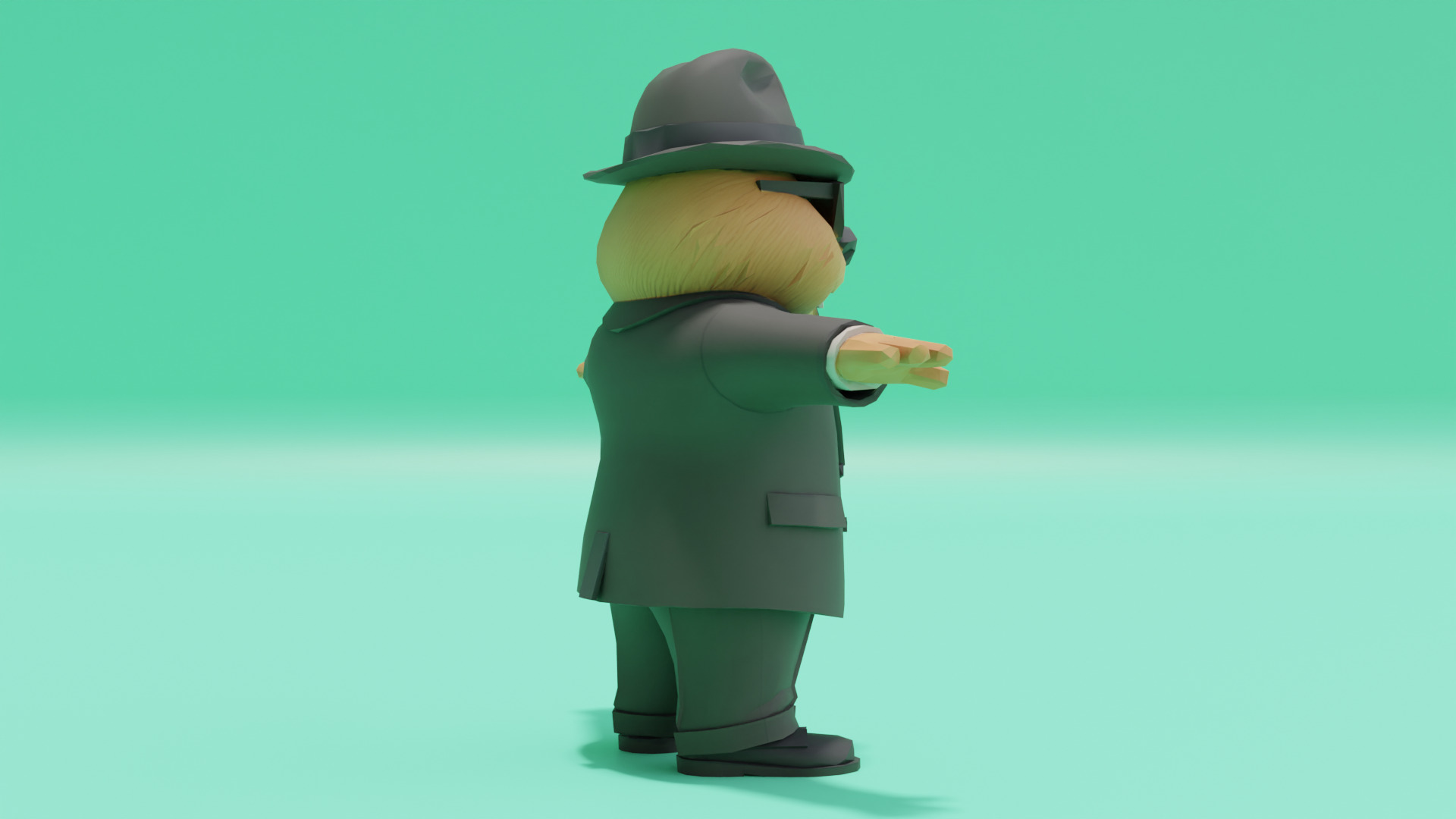 Bobritto bandito T-Pose Italian brainrot Low Poly Character Low-poly 3D model_8
