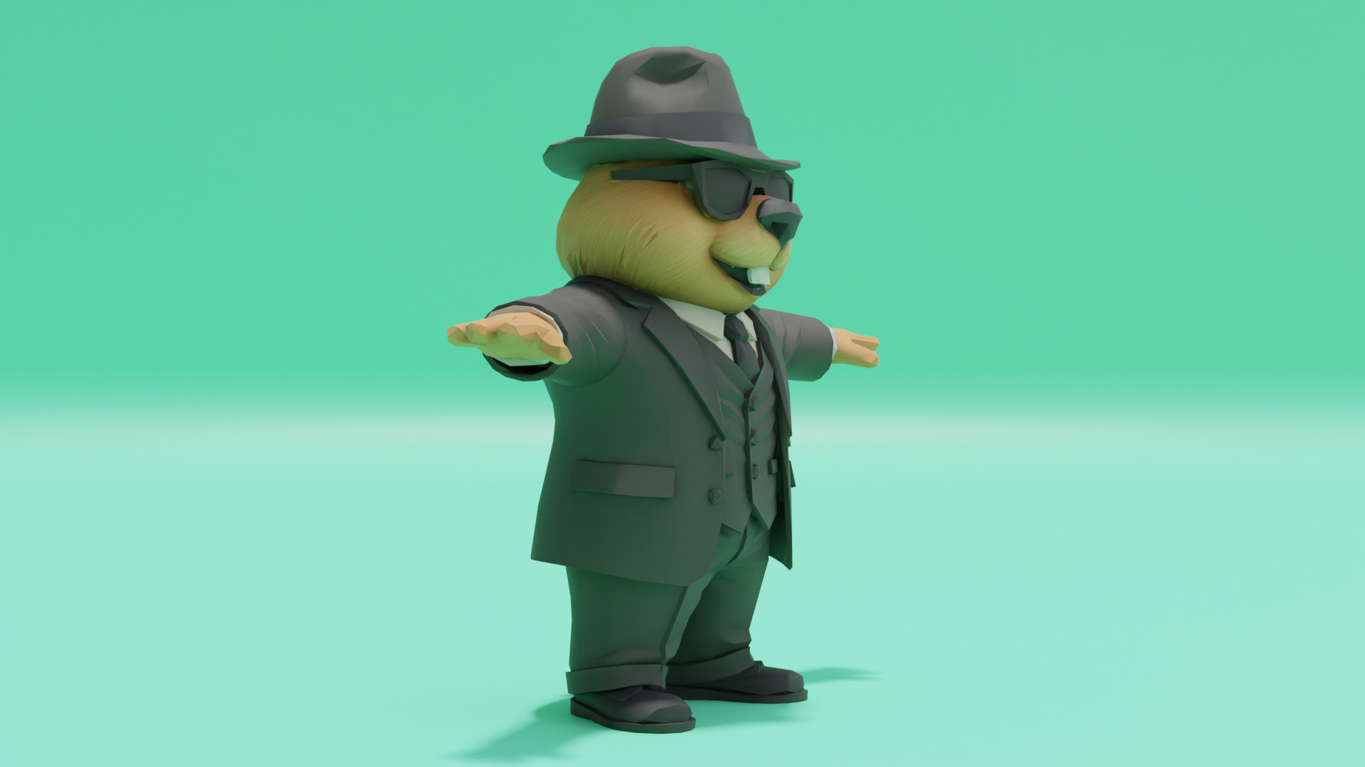 Bobritto bandito T-Pose Italian brainrot Low Poly Character Low-poly 3D model_10