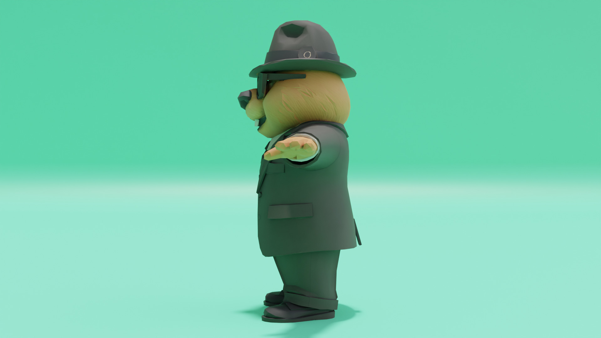 Bobritto bandito T-Pose Italian brainrot Low Poly Character Low-poly 3D model_3
