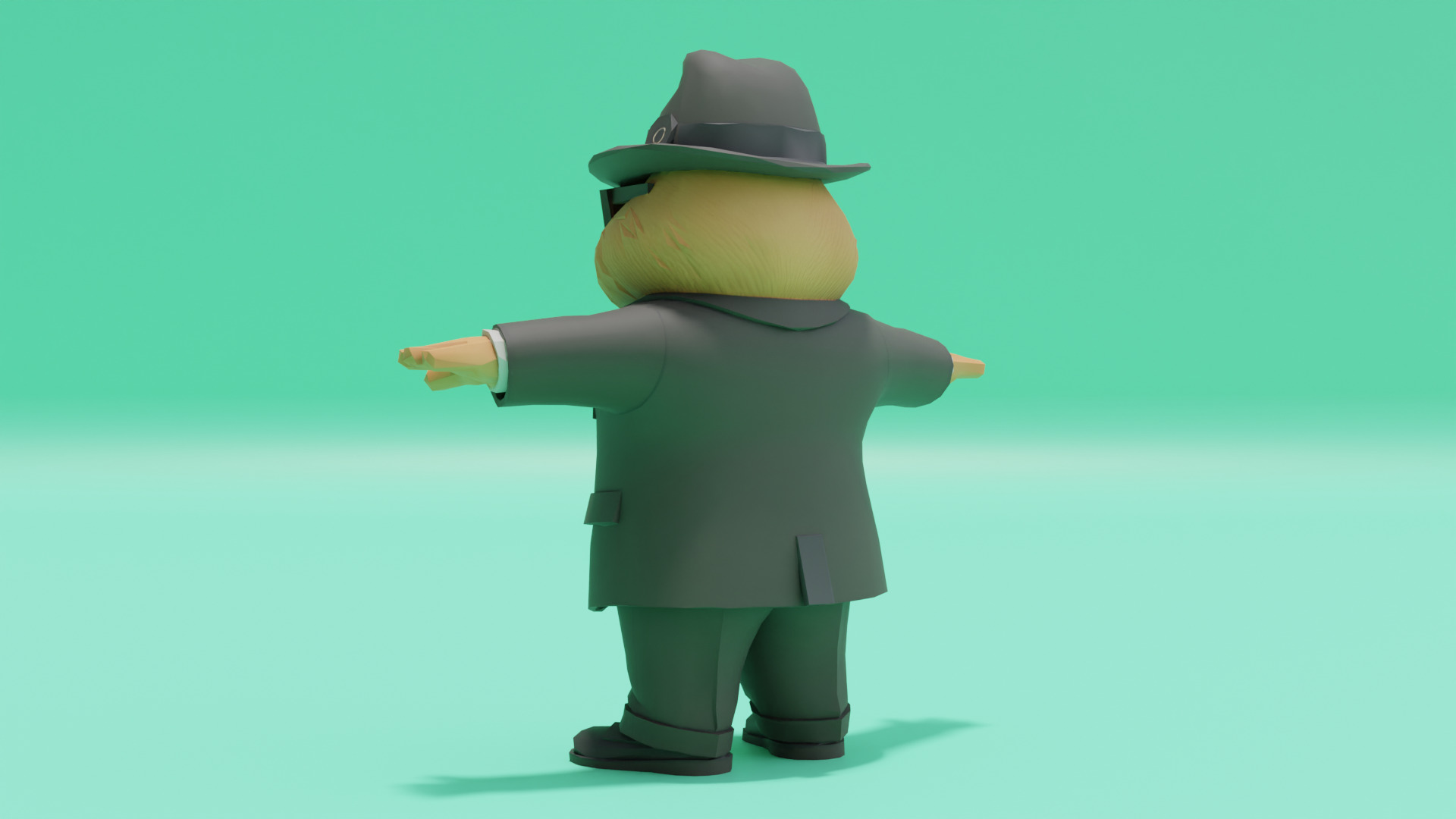 Bobritto bandito T-Pose Italian brainrot Low Poly Character Low-poly 3D model_5