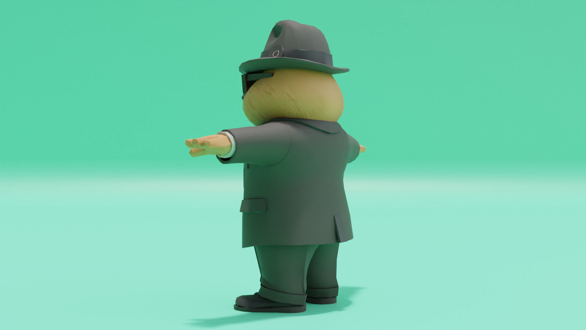 Bobritto bandito T-Pose Italian brainrot Low Poly Character Low-poly 3D model_4