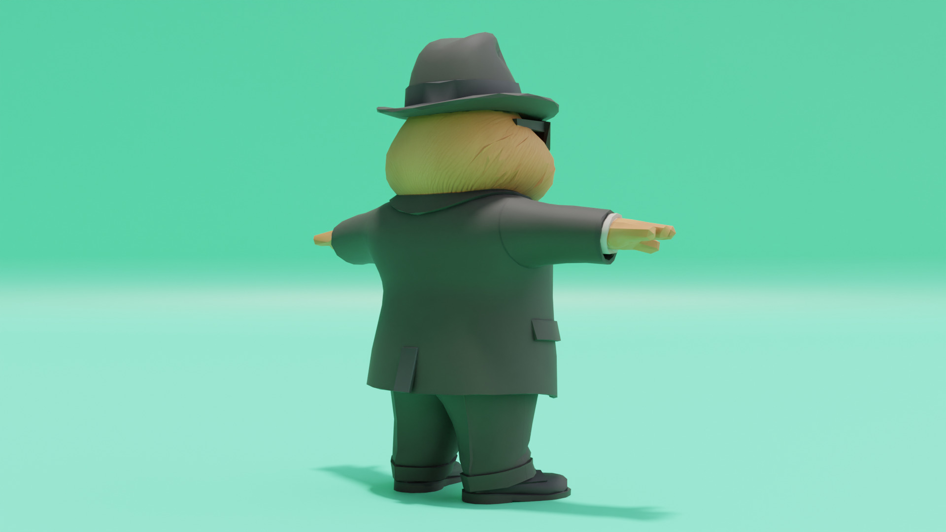 Bobritto bandito T-Pose Italian brainrot Low Poly Character Low-poly 3D model_7