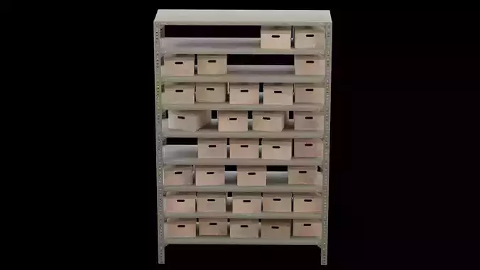 Shelves with Boxes