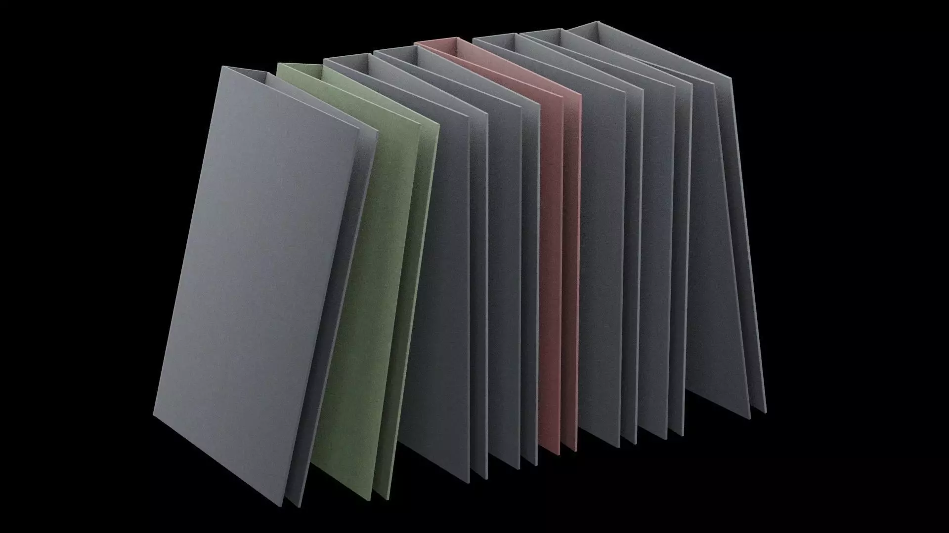 Colored A4 Folder Low-poly 3D model_0